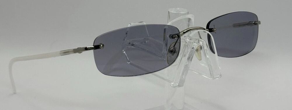 Roberto Verino Rimless Rectangular Sunglasses Gray Lenses Unisex